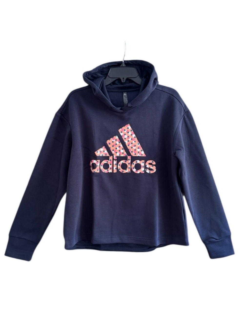 adidas Badge Of Sports Polka Dot Logo Hooded Sweatshirt Retail $55